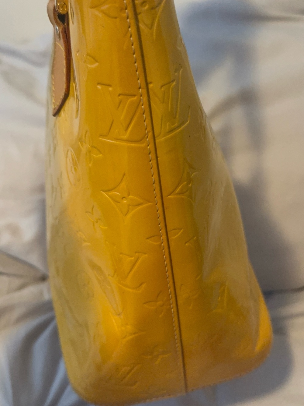 Louis Vuitton Vernis Yellow Patent Leather Tote Bag Rare Vintage Y2K - Picture 3 of 16